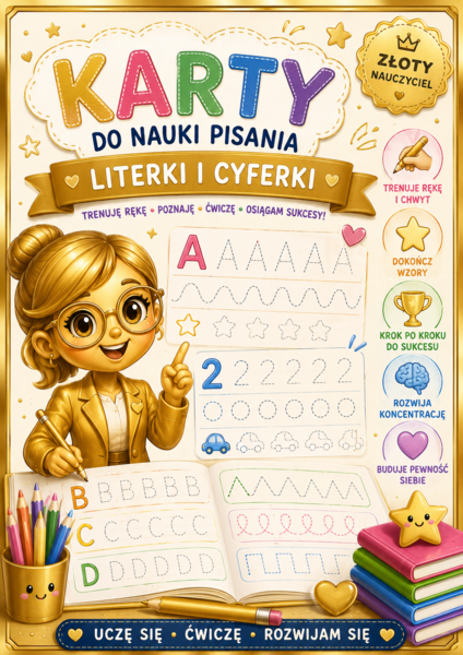 🥇 Trenuję rękę – dokończ wzory i pisz po śladzie
