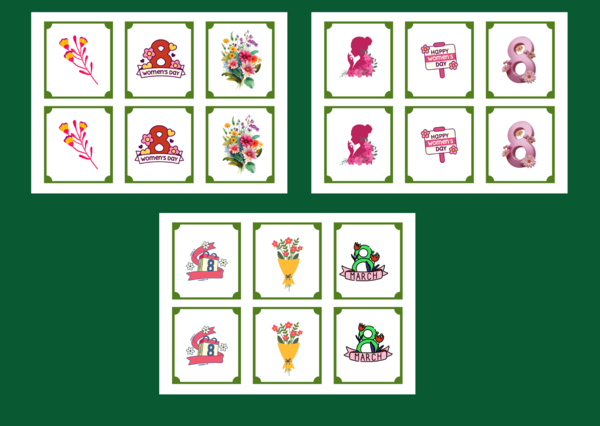 DZIEŃ KOBIET – memory – 36 szt. – biblioteka – świetlica – przedszkole