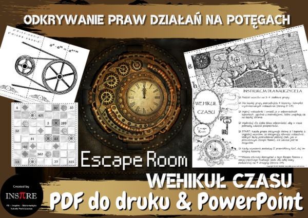Potęgi klasa 7-8. Matematyczny Escape Room. Odkrywanie praw działań na potęgach.