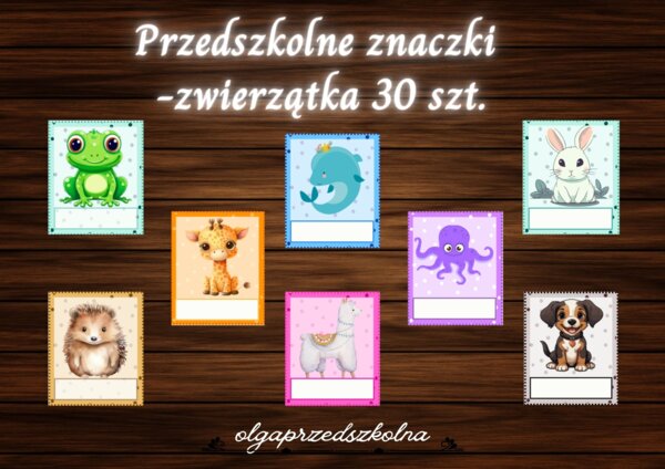 Znaczki przedszkolne - zwierzątka