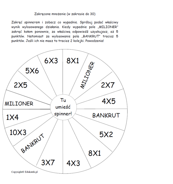 Zakręcone mnożenie - gry matematyczne