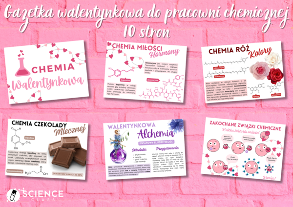 Gazetka walentynkowa do pracowni chemicznej