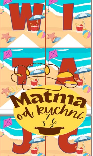 Napis "WITAJCIE WAKACJE" - proporczyk