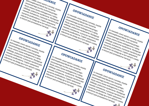 OPOWIADANIE - epika – cechy – wklejka