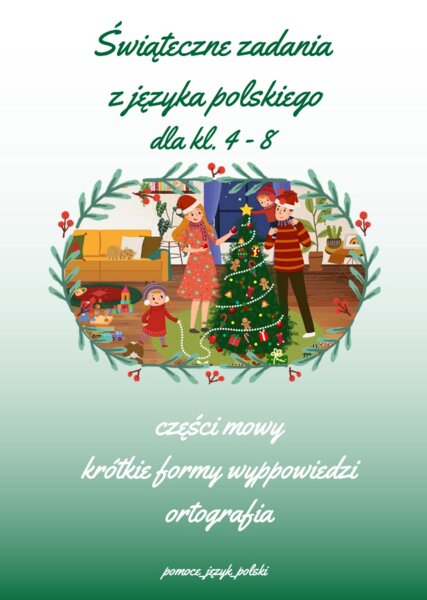 Świąteczne zadania z języka polskiego Boże Narodzenie