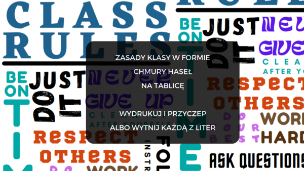 Zasady pracowni w formie chmury napisów