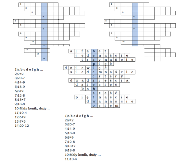 Matematyczny logogryf dla klasy 2 z hasłem Bezpieczeństwo