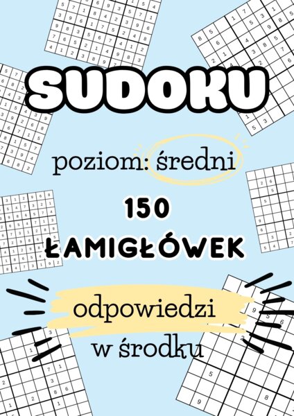 150 SUDOKU + odpowiedzi - poziom średni