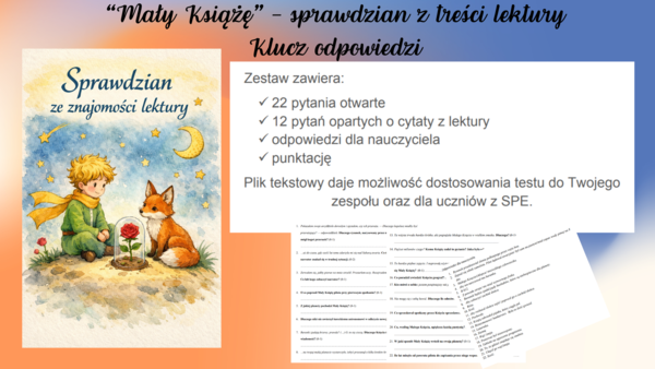 "Mały Książę" - sprawdzian z treści lektury