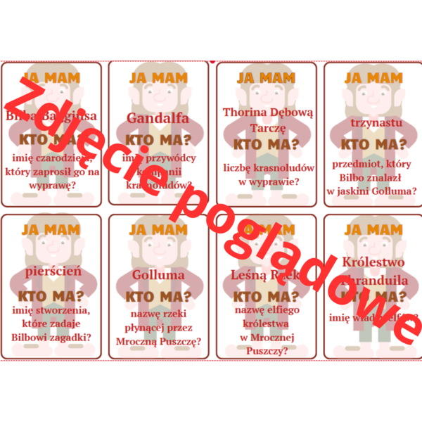 "Ja mam, kto ma?" - na podstawie lektury "Hobbit, czyli tam i z powrotem"