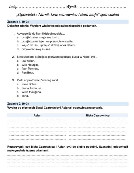 Zestaw lekturowy "Opowieści z Narnii. Lew, czarownica i stara szafa."