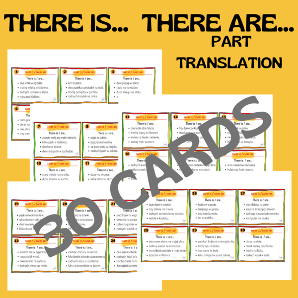 THERE IS... THERE ARE... PART TRANSLATION CARDS