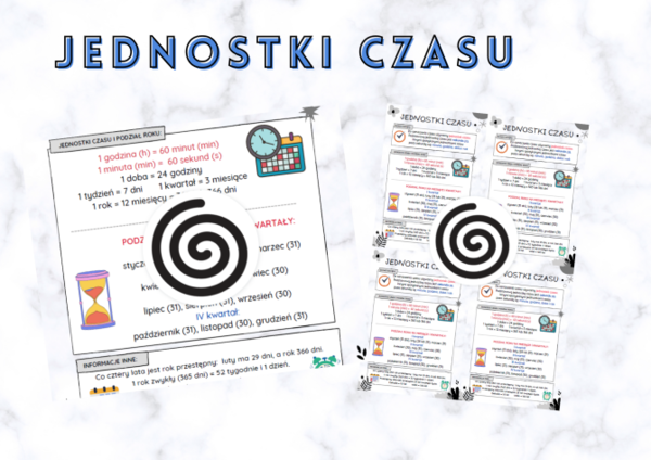 Jednostki czasu – wklejka + plakat