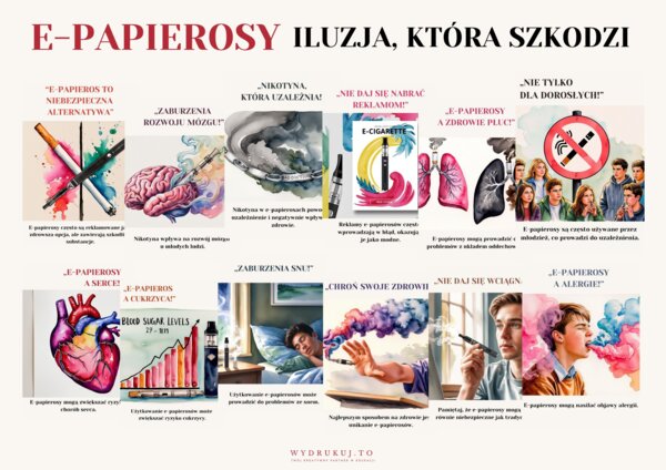 "E-papierosy: iluzja, która szkodzi" – gazetka edukacyjna