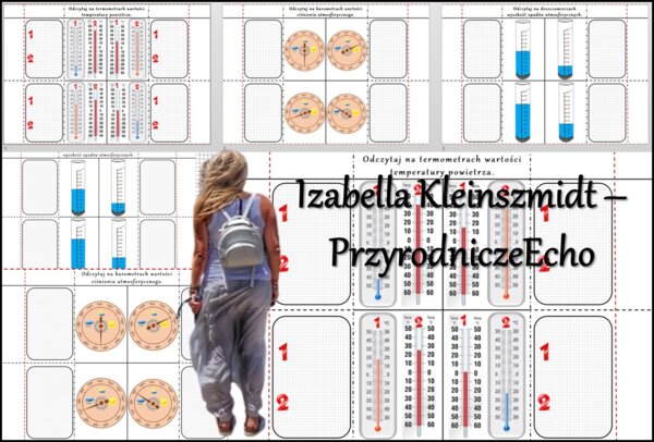 Notatka okienkowa/stacja zadaniowe/notatka interaktywna/notatka graficzna/karta pracy/sketchnotka „Odczytywanie wartości pomiaru składników pogody”, „Obserwujemy pogodę” w pdf. Przyroda 4 , dział „Poznajemy pogodę i inne zjawiska przyrodnicze”. Materiał 