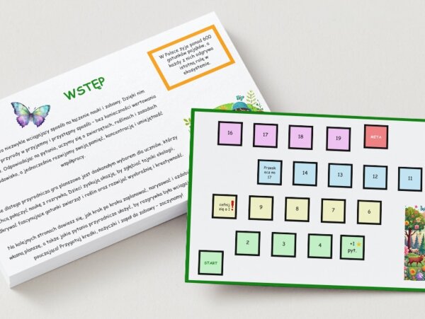 Gra planszowa o ekologii. Plansza. 40 pytań przyrodniczych. Zasady gry