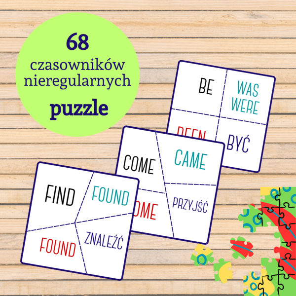 Angielski - Czasowniki nieregularne | Irregular Verbs | Puzzle