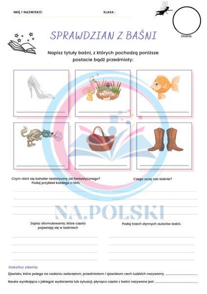 Sprawdzian z baśni - kl.4