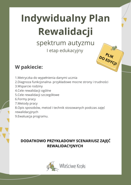 : 🌟 Indywidualny program rewalidacji – Zespół Aspergera (I etap edukacyjny) 🌟