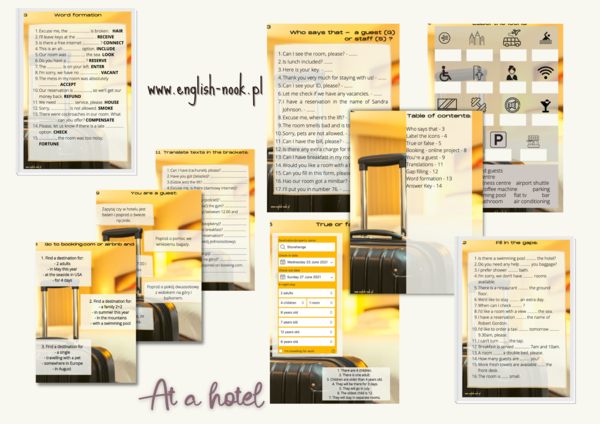 At a hotel: ćwiczenia