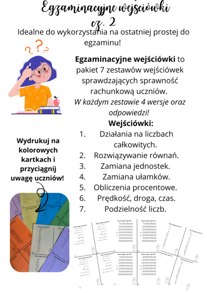 Egzaminacyjne wejściówki cz. 2 - ostatni prosta przed Egzaminem Ósmoklasisty