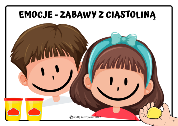 EMOCJE - karty do zabawy z masami plastycznymi