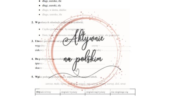Przysłówek - kartkówka