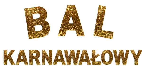 Napis "Bal karnawałowy 2023" - złoty - PROMOCJA