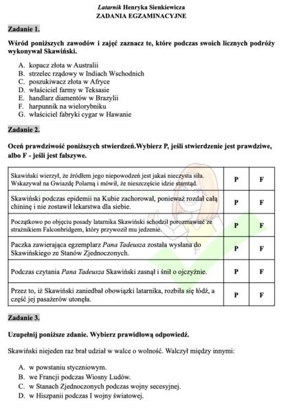 Latarnik - zadania egzaminacyjne