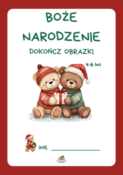 🎄 Kolorowanka Świąteczna dla Dzieci 4–6 lat 🎁