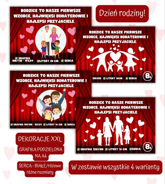 DEKORACJA XXL DZIEŃ RODZINY DZIEŃ MATKI DZIEŃ OJCA