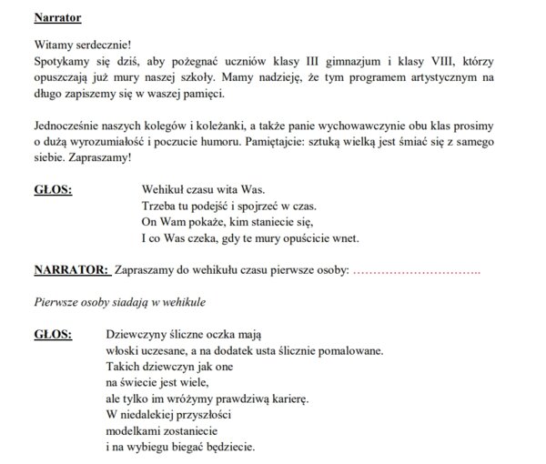 Pożegnanie absolwentów