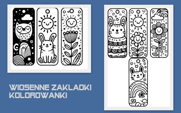 Zakładki wiosenne kolorowanki