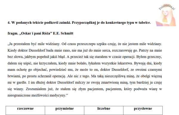 Zaimki - ćwiczenia powtórkowe