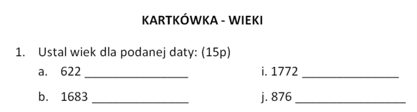 Kartkówka - czas w historii