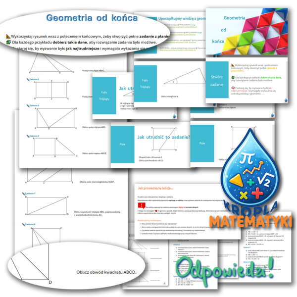 Geometria od końca praktyka powtórka z geometrii scenariusz karty pracy #ZadaniaPozaSchematem