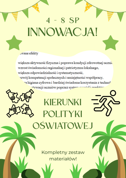 Innowacja pedagogiczna 2025/2026 - wpisuje się w kierunki Polityki Oświaty! 4 - 8 SP