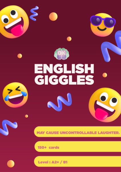 Gra językowa! English Giggles!gra językowa, zabawa w klasie, nauka słownictwa, ESL game, rozwijanie kreatywności, humor w nauce, interaktywna lekcja, zabawy edukacyjne, komunikacja po angielsku, aktywność na lekcji, integracja klasy, nauka przez zabawę,l