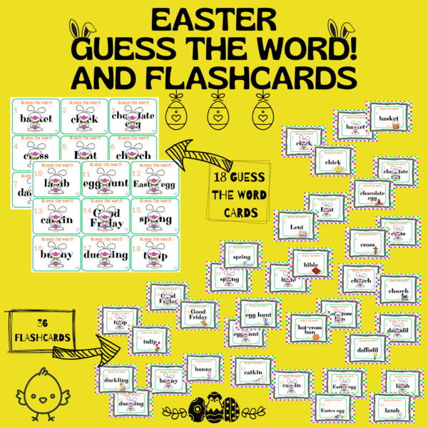 EASTER GUESS THE WORD! CARDS AND FLASHCARDS
