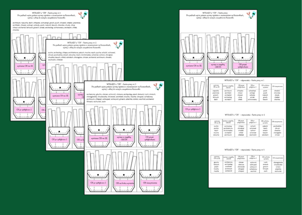 ORTOGRAFIA – wyrazy z „CH” – zasady – wklejka – karta pracy – 3 wersje + odpowiedzi