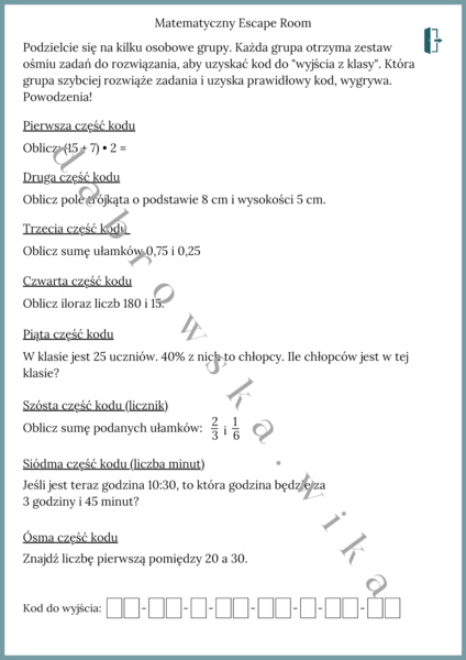 Matematyczny Escape Room