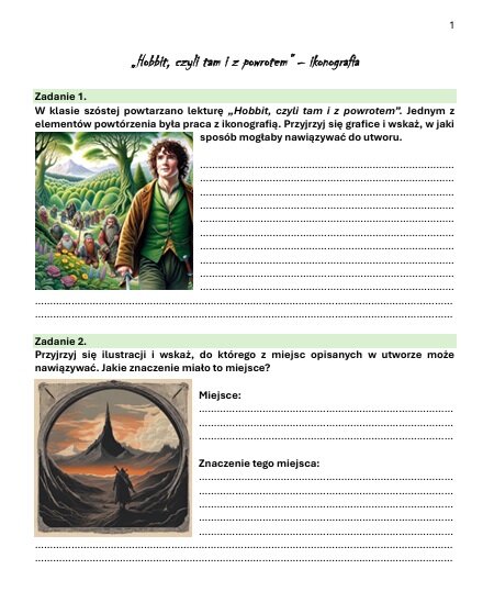 Zestaw lekturowy "Hobbit, czyli tam i z powrotem"