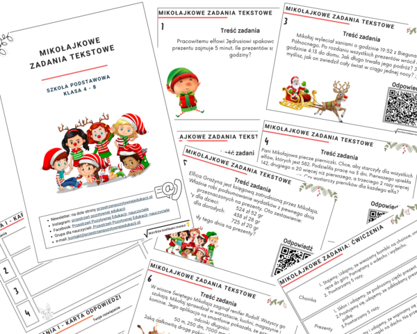 Mikołajkowe zadania tekstowe (klasa 4-8)