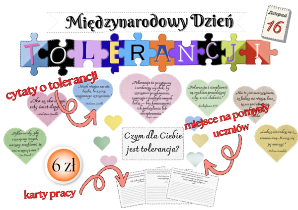 Dzień tolerancji - gazetka + karty pracy