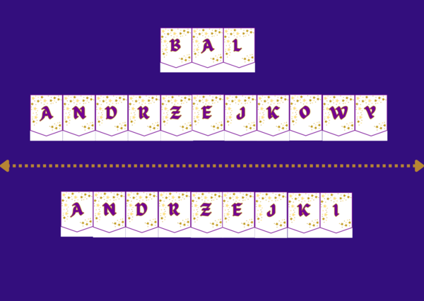 ANDRZEJKI – biblioteka – świetlica – przedszkole – GIRLANDA – gazetka – wersja 3
