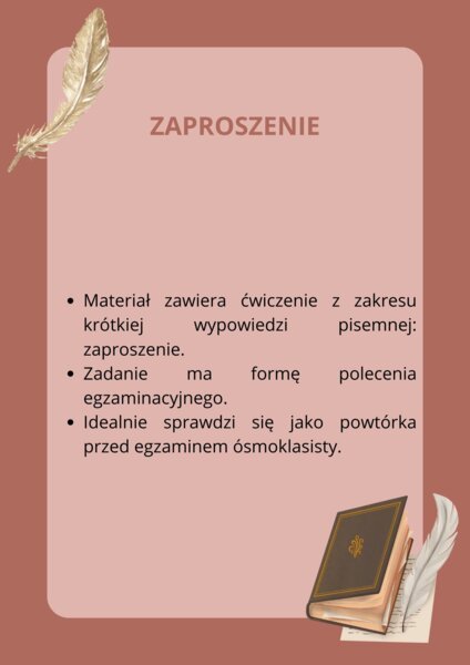 Zaproszenie - ćwiczenie egzaminacyjne