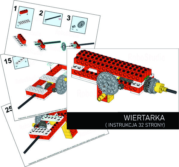 Instrukcja WIERTARKA: LEGO ® Education Maszyny Proste (nr 9689), robotyka dla dzieci