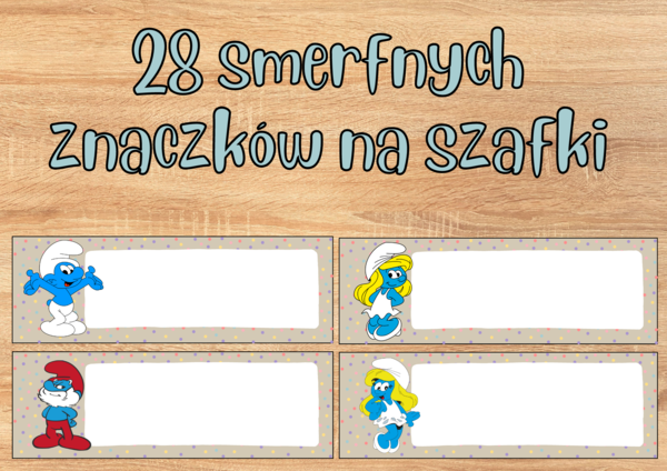 Smerfne Znaczki na Szafki, Szuflady i Krzesła