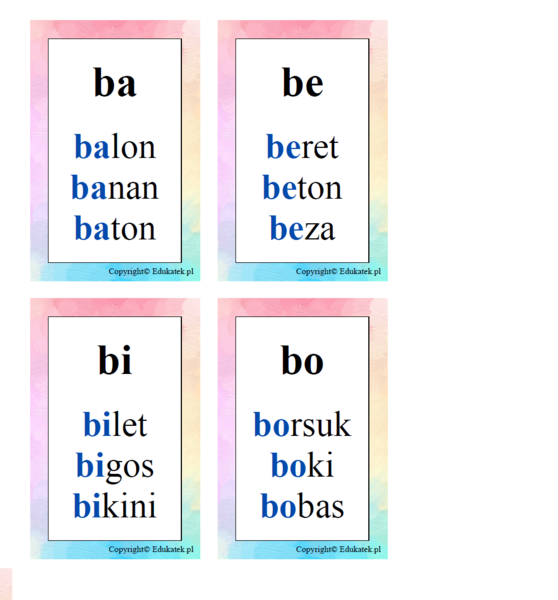 Tropiciele sylab - nauka czytania