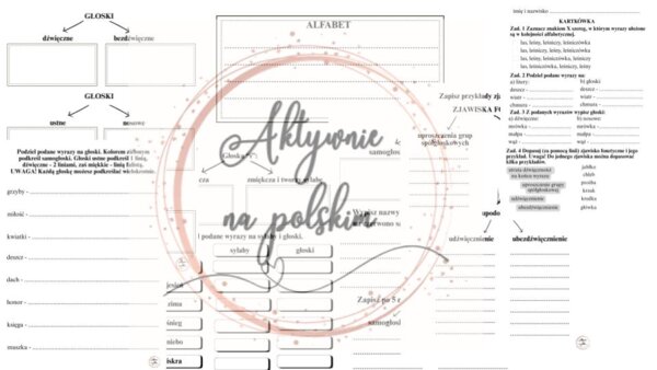 Fonetyka - karty pracy, ćwiczenia, notatki + kartkówka
